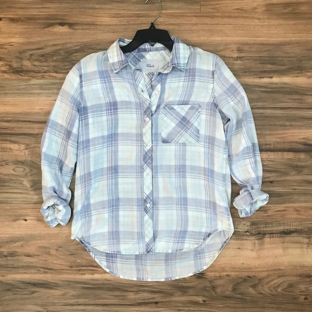 RAILS Hunter Plaid Button Down Violet Cloud Wash